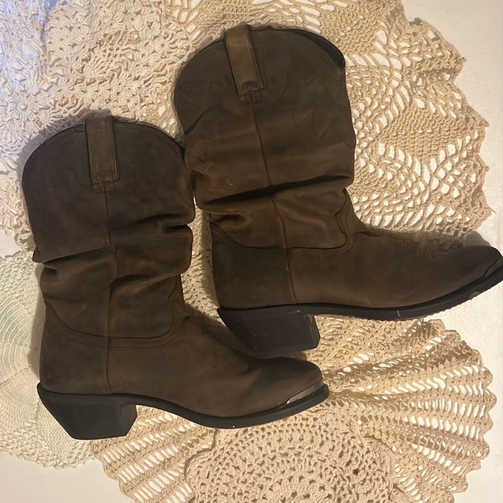 Durango Brown Heeled Elegance Women's Distressed Tan Slouch Western Boot